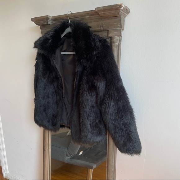 LANSHIFEL Faux fur black coat - Picture 2 of 6